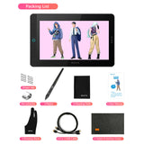 BOSTO BT-13HDK Portable Graphics Drawing Tablet 13.3 Inch H-IPS LED Screen Display Digital Art Drawing Pad 8192 Pressure Level