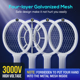 Professional Mosquito Killer Bat USB Rechargeable Electric Racket Kills Mosquitoes Insect Moth Fly Repellent Bug Zapper for Home