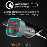 QC3.0 Dual USB Charger Car Radio Transmitter Bluetooth Wireless Handsfree Kit Audio Stereo Adapter TF MP3 Music Player