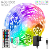 16.4ft (5M) Led Lights For TV Backlight Computer Desk 12V RGB 5050 Infrared Remote Control DIY Flexible Lamp Tape Decorate Party