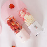 Double Knife Electric Juicer Portable Blender USB Mini Blender Cordless Press Juice Charging Manual Orange Juicer
