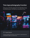Video Shooting Hand Held Stabilizer 3-Axis Gimbal Bluetooth Connect Smart Phone Automatic Object Face Tracking Focus Zoom Button