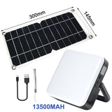 100W High Power LED Flashlight Solar Panel Kit Rechargeable Lantern Emergency Night Market Light Outdoor Camping Bulb Lamp Home
