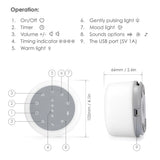 Portable White Noise Sound Machine with Mood Light Natural Sounds &amp; Music Baby Sleep sound Machine, Adults Stress relieving