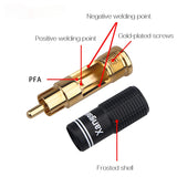 8Pcs Pure Copper Gold-Plated RCA Plug  Connector HIFI Audio DIY Amplifier Speaker Signal Cable Adapter