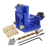 15° Pocket Hole Drill Guide Dowel Jig, Aluminium Oblique Hole Locator Drilling Kit Woodworker DIY Tools with 9mm Drill Bit