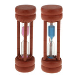 2 Minute Game Sand Timer Wooden Frame w/ Glass - Hourglass Kitchen Pack 2