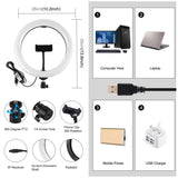 10.2 inch USB RGBW  Dimmable ring light  LED Selfie Ring light Photography photo studio Light Vlogging Youtube Video Makeup Ligh