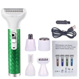 Protable 5in1 Electric Hair Remover Epilator Wet&amp;Dry Lady Shaver Nose Hair Trimmer Eyebrow Leg Armpit Bikini Trimmer Women Razor