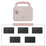 220V Non-stick Electric Waffle Machine Including 5 Plates Multifunctional Sandwich Bread Breakfast  Waffle Makers Home Appliance
