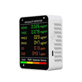6 In 1 PM2.5 PM10 HCHO TVOC CO CO2 Air Quality Detector CO Carbon Dioxide Formaldehyde Monitor LCD Large Screen Display