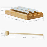 3-Tone Wind Chimes Tabletop Meditation Chime Wind Bell Wooden Kids Educational Musical Toys Percussion Instrument With Mallet