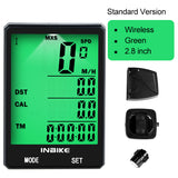 2.8 inch Bicycle Computer Wireless Bike Computer Light Headlight Set Rainproof Speedometer Odometer Cycling Stopwatch