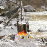 Mini Adjustable Camping Stove Portable Foldable Backpacking Stove For Outdoor Cooking Picnic Folding Wood Stove Burning Stove