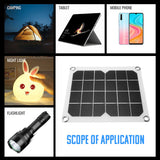 5V 10W Waterproof Monocrystalline Solar Charger Panel Semi-Flexible Solar Cell for Outdoor Dual USB Charger