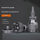7 In 1 Mini Screwdriver Titanium Screwdriver 1/4 Inch Magnetic Phillips Torx Screw Driver Bit Kit Home Repair Tools
