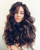 Wig fluffy long curly hair wig high temperature silk chemical fiber headgear
