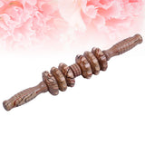 Durable Gear Acupressure Massager Wooden Handle Back Roller Manual Body Muscle Stick Massager for Home Salon