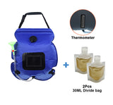 Water Bags 20L Outdoor Camping Solar Shower Bag Hiking Climbing Bath Bag Foldable Heating Camp Shower Switchable Shower Head