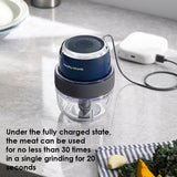 Wireless Meat Chopper 2000mAh Battery Rechargeable Electric Food Blender Mini Baby Food Grinder 13500RPM Mixer MR9403