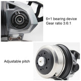Fishing Reel Aluminum Alloy Gear Ratio 3:6:1 Suit Slingshot Outdoor Bow Adjustable Pitch Spinning Fishing Wheel Fish Dart Tool