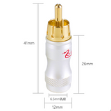 4Pcs Pure Copper Gold-plated RCA Plug AV HIFI Audio Cable Connector Accessories