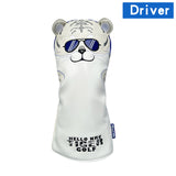 Golf Headcover For Driver Fairway Hybrid PU Leather Waterproof Tiger Golf Wood Cover Soft Durable Golf Club Covers Number Tag