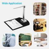 Foldable HD High Speed USB Image Document Camera Scanner 15 Mega-Pixels  A4 Scanning Size with LED Light for Classroom Office
