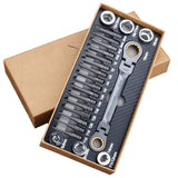 23pcs Multifunctional Ratchet Spanner Set Flexible Head Ratchet Double Box Wrench Socket Screwdriver Bits Auto Repairing Tool
