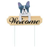 Smooth Dog Ornament Shop Window Garden Decor Craft Grassland Card Ground Insert Convenient Wooden Lightweight Door Sign For Yard