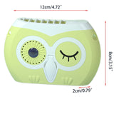 Cartoon Owl Fan for Outdoor Personal Necklace Fan Rechargeable Cordless Fan 3 Speeds