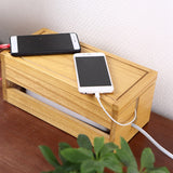 Cord Management Box Wooden - Cable Organizer Hide Power Strips,Electrical Plugs - Desk Wires Station Protector for Tv