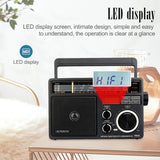 TR618 AM FM SW Portable Analog Radio with Digital MP3 Player Loud Volume Big Speaker Ideal for Home and Elder