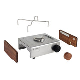 Portable Outdoor Camping Gas Stove Decorative Solid Wood Siding Accessories Gas Tank Hot Pot Stove for Self Driving Tour