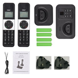 D1002 TAM-D 2-Handset Cordless Phone with Answering Machine Caller ID/Call Waiting LCD Screen Display 16 Languages for Office