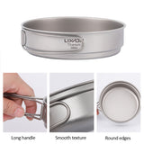 Ixada Ultralight Titanium Frypan Bowl Outdoor Camping Frying Pan Hiking Backpacking Cooking Frying Pan with Foldable Handles