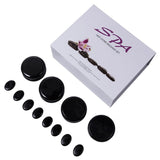 16pcs Spa Basaltic Energy Stones Cold And Hot Compress Comfortable Essential Oil Health Care Crude Massage Stones