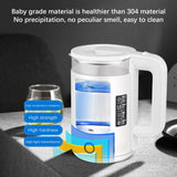 Electric Kettle with Upgraded Stainless Steel Heating Plate and Inner Lid, Wide Opening Glass Tea Kettle, 2L Black/White