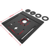 Aluminium Router Table Insert Plate Woodworking Bakelite Milled Tenon Table Electric Wood Milling Flip Board W/ Tenon Backing