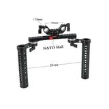 HDRIG Pro Shoulder Mount Bracket With Manfrotto Base Plate And Rosette Cheese Handle V-Lock Mount Power Adapter Lens Holder