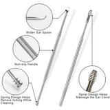 6PCS/set Stainless Steel Earwax Remover Earpick Cleaner Kit Wax Curette Remover Ear Care Cleaning Spoon Ear Pick Beauty Tools