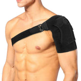 Breathable Gym Sports Care Single Shoulder Support Back Brace Guard Strap Wrap Belt Band Pads Black Adjustable Bandage Men/Women