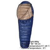 Warm Winter Mummy Down Sleeping Bag Ultra Light Outdoor Camping Travel Climbing Equipment Natural Hiking Cross Country Accessory