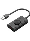 External USB Sound Card Stereo, Microphone Speaker Earphone Audio Jack Volume Adjustment Driver-Free Audio Converter