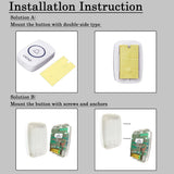 CACAZI Wireless Doorbell A10 DC Battery-operated 300M Range 38 Chimes Waterproof Home Cordless Flash Door Bell White