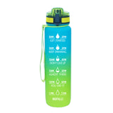 1L Motivational Sports Water Bottle Leakproof Flip Top Water Bottle with Time Marker and Removable Strainer for Sports Workout