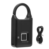 Smart Door Lock Metal Fingerprint Door Lock Padlock Stainless Steel Biometric Portable Outdoor Padlock Dustproof Waterproof Lock