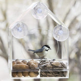 Acrylic Anti-squirrel Transparent Window Bird Feeder With Powerful Suction Cup And Detachable Sliding Tray