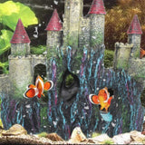 Castle Aquarium Decoration Hand Painted with Realistic Details 9.8 Inches High Fish Tank Ornaments Small Fish Shelters