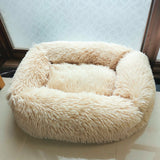 Cozy Plush Calming Pet Dog Bed Basket Square Cat Nest Hondenmand Soft Winter Warm Sleeping Mat House for Small Medium Large Dogs